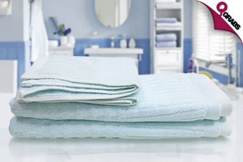 From QR49 Add Comfort with a Two-Piece Set of Super Soft Towels - Choose from 3 Pastel Colors! (Up to QR294 Value)